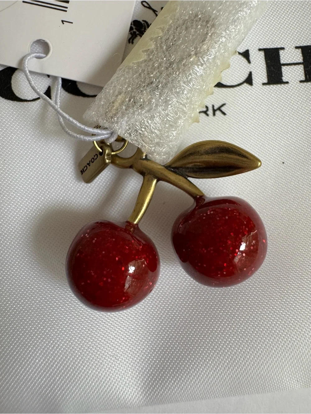 Coach CCX77 DIY Cherry Charm Brass Red Apple NWT Dust Bag